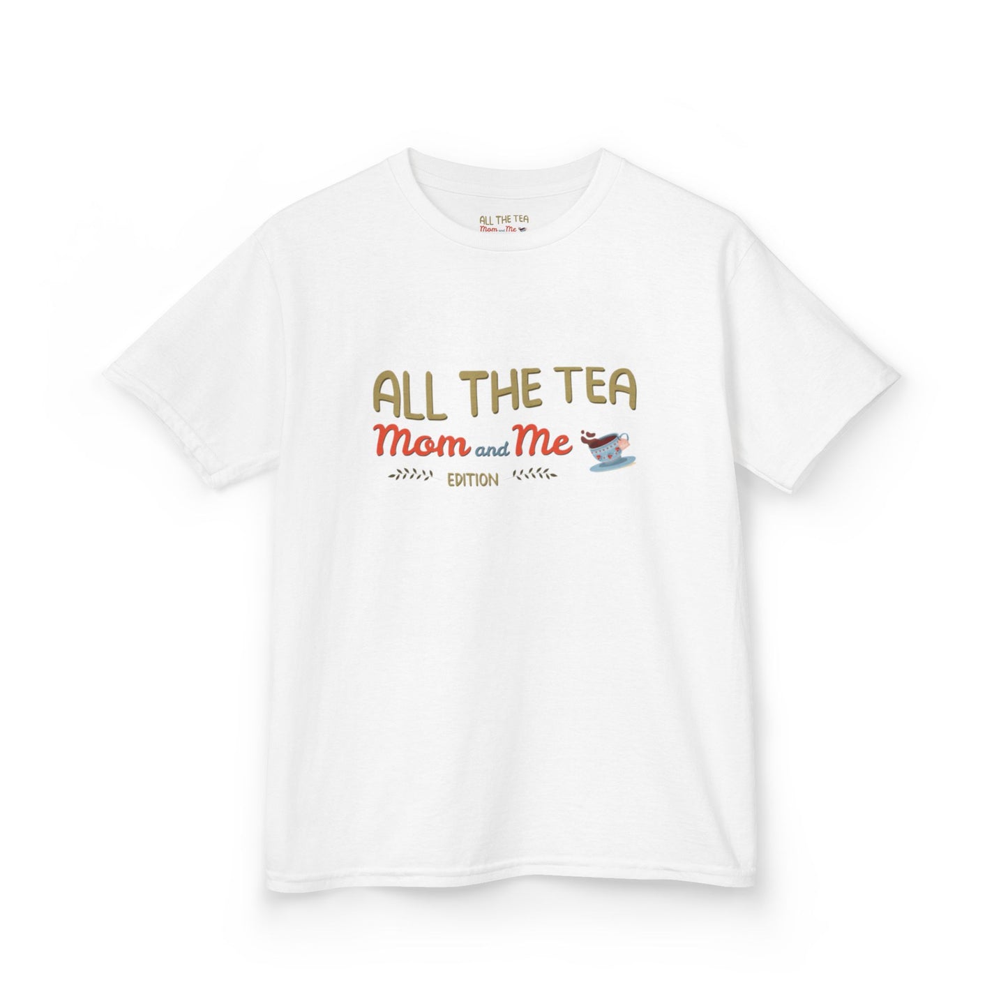 All the Tea: Mom and Me Edition Kids Logo Heavy Tee