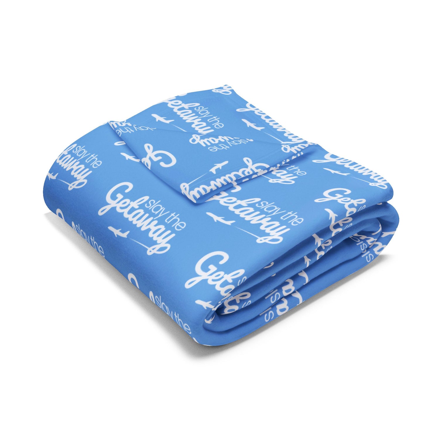 Cozy Getaway Arctic Fleece Blanket in Light Blue