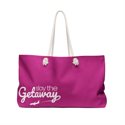 Weekender Tote - Slay the Getaway Adventure Bag in Pink