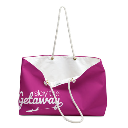 Weekender Tote - Slay the Getaway Adventure Bag in Pink