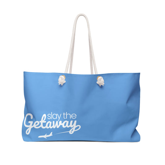 Weekender Tote - Slay the Getaway Adventure Bag in Light Blue